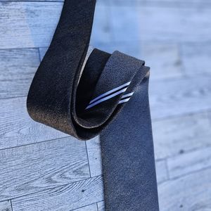 Setazone 100% Silk Tie Men's Unisex Gray Black White Necktie